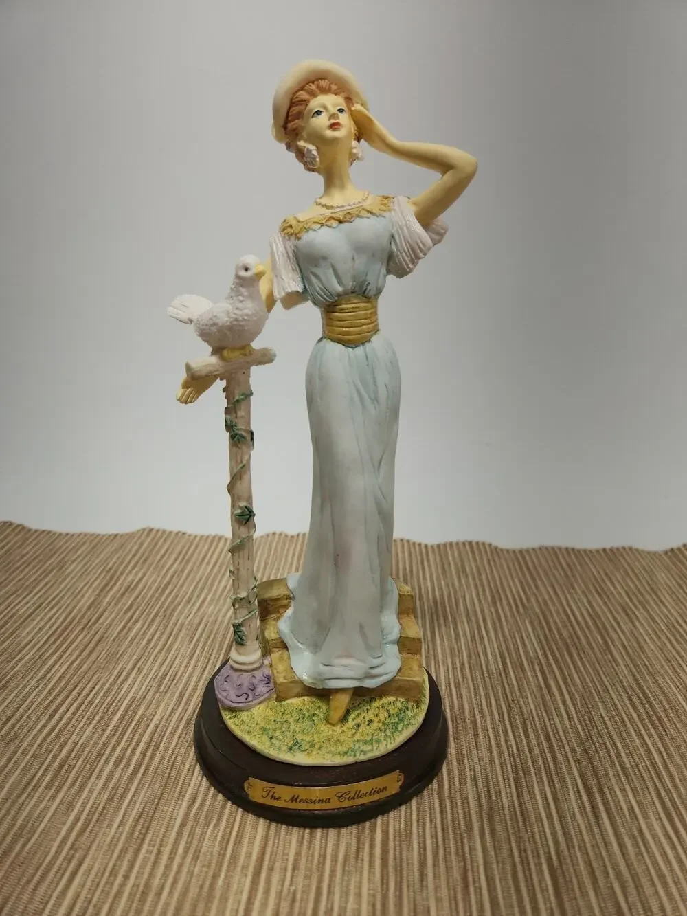 The Messina Collection Victorian Lady Figurine Dove Statue Resin Sculpture